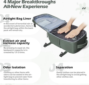 Ryanair Sealed Airbag Air Pump Cabin Backpack Bag <span class=keywords><strong>40x20x25</strong></span> Nylon Airline Carry on Integrated Vacuum Compression Mochila <span class=keywords><strong>de</strong></span> <span class=keywords><strong>viaje</strong></span> - Product Image 5