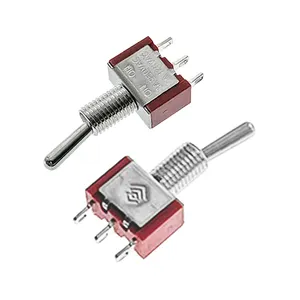 12mm ON-ON Switch 3Pin 2Position Maintained Mini Toggle Switch Large Long Handle 2A 250VAC/5A 120VAC Switch