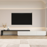 Meuble TV en bois sur mesure pour salon, design moderne, modulaire, avec rangement et présentoir