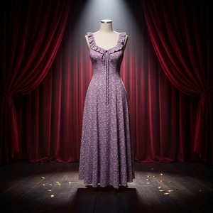 In-stock/custom-made <strong>PVC</strong> purple Polka Dot Halter <strong>Dress</strong> Casual Eco-Friendly Washable for Women's Summer Corset Mid-length - Product Image 1