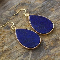 Boucles d'oreilles pendantes exagérées plaquées or pour femmes pierre turquoise naturelle grosses boucles d'oreilles en cristal de guérison cadeau de créateur