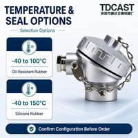 Sensor de Temperatura Termopar Tipo K TDCAST KSE 0-800°C Acero Inoxidable 316 IP65 Impermeable Resolución 0.1°C Puerto Serial