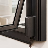 Fenêtre coulissante moderne en aluminium avec enrouleur à chaîne et double vitrage trempé pour bâtiments publics