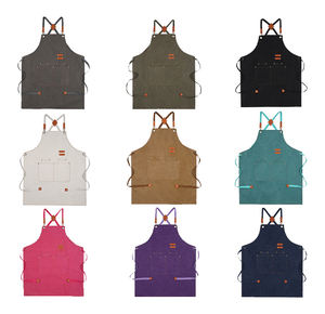 Tablier robuste réglable sans manches en toile polyester-coton avec poches pour outils – Vêtement <span class=keywords><strong>de</strong></span> travail lavable en machine pour barbiers et chefs - Product Image 5