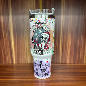 Bouteille d'eau isotherme personnalisée de haute qualité pour enfants, motif dessin animé, 40 oz, avec poignée et paille - Product Image 4