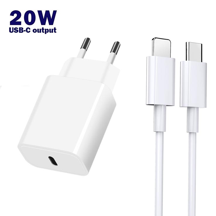 best sellers PD 20W usb charging cable usb c fast wall charger for iphone usb data cable type c to lighting set