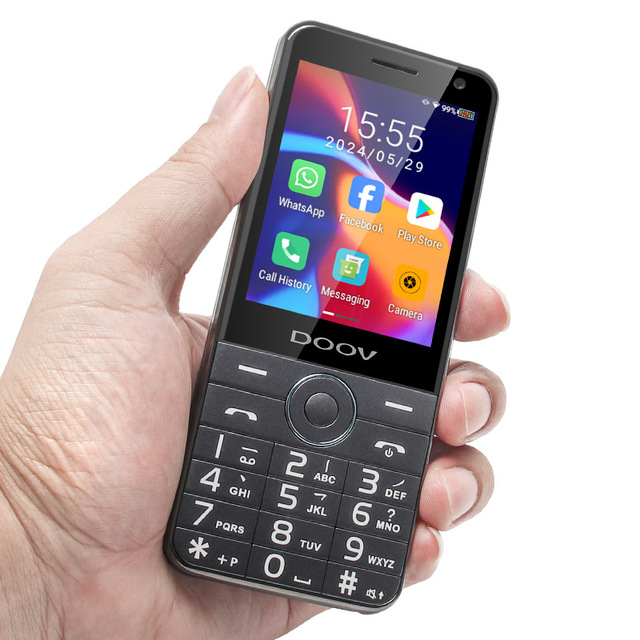 DOOV R17 2.8 Inch Touch Screen Android Keypad Phone 3G/4G Whats App Mobile with Wifi Support Metal Frame