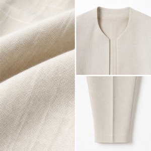 Completo da Donna Minimalista <span class=keywords><strong>in</strong></span> Misto <span class=keywords><strong>Lino</strong></span> 240GSM, Giacca Senza Colletto Monopetto e Pantaloni Affusolati, OEM XS-5XL - Product Image 2