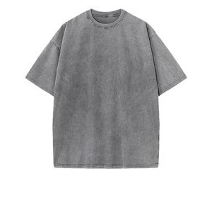 TKAN263 T-shirt streetwear personnalisé unisexe Vintage Acid Wash Boxy Loose Homme en coton lourd Tissu tricoté surdimensionné à manches courtes - Product Image 1