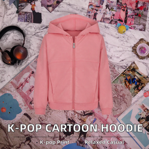 สินค้าอนิเมะเคป๊อป เสื้อฮู้ดโพลีเอสเตอร์ลายการ์ตูน ทรงหลวม สวมใส่สบาย ขนาดกลาง-ใหญ่ สำหรับเด็ก เสื้อสเวตเชิ้ตฤดูใบไม้ผลิ/ฤดูใบไม้ร่วง - Product Image 2