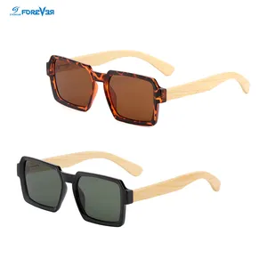 نظارات شمسية من الخيزران * UV100 ٪ نظارات شمسية Gafas De Sol عالية الجودة مربعة الشكل بشعار مخصص نظارات شمسية خشبية للرجال