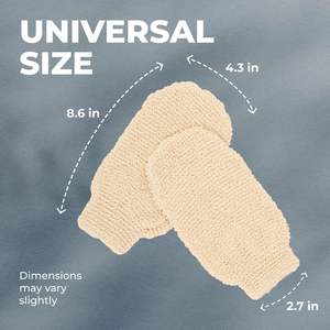 Gants de bain en chanvre naturel pour exfoliation de la peau, <span class=keywords><strong>gant</strong></span> de toilette pour gommage corporel et nettoyage, luffa doux pour hommes et femmes - Product Image 4