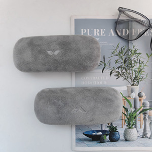 Plush Glasses Case <b>Grey</b> Rectangle Flip Eyeglasses <b>Storage</b> <b>Box</b> Winter 2023 - Product Image 5