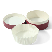 Boîte à gâteau ronde personnalisée en gros, emballage en papier imperméable et résistant à la graisse pour pâtisserie, en vrac avec papier sulfurisé