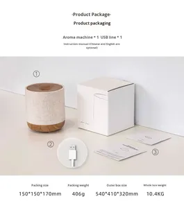 เครื่องกระจายกลิ่นอโรมาแบบอัลตราโซนิกขนาด 200 มล. แบบ USB พร้อมเครื่องควบคุมความชื้นและเสียงรบกวน 36 เดซิเบล สำหรับใช้ในห้องนอน ผลิตจากพลาสติก - Product Image 6