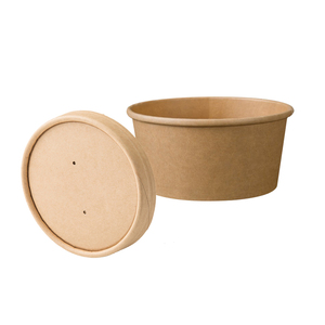 卸売持ち帰りクラフト紙ボウル蓋容器ヌードル包装カスタム使い捨て生分解性スープカップ - Product Image 5
