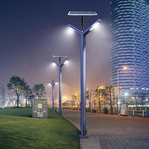 Éclairage paysager en forme de Y décoration parc communauté <span class=keywords><strong>zone</strong></span> piétonne <span class=keywords><strong>colonne</strong></span> lumière antirouille bleu rayure cour lumière - Product Image 3