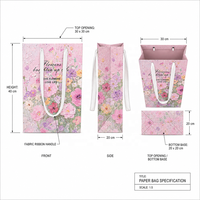 Sac en papier pour bouquet de fleurs imprimé sur mesure, emballage cadeau floral pour fleuriste