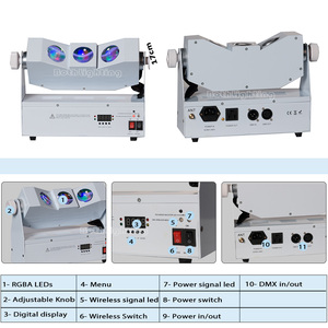 White Housing Tri Beam 3x10w Rgba 4 in 1 <strong>Wireless</strong> Dmx Battery <strong>Led</strong> Wall Washer Wedding Dj <strong>Light</strong> - Product Image 5
