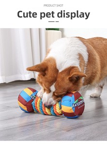 Juguete Masticable para Perros con Forma <span class=keywords><strong>de</strong></span> Mancuerna, <span class=keywords><strong>de</strong></span> Cuerda <span class=keywords><strong>de</strong></span> Algodón y Lona, con Sonido, Interactivo y Duradero, para Perros Pequeños y Medianos, Venta al Por Mayor - Product Image 6