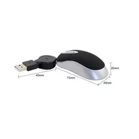 Mini ratón USB con cable, cables de extensión de 4-70 cm, ratón óptico con cable de 1000 dpi y 3 botones para ordenador portátil, extensible, sin batería