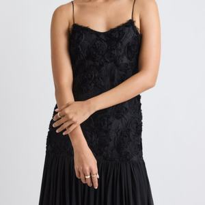 Robe longue évasée sans manches à fleurs 3D, taille élastique, style bohème décontracté pour le printemps et l'été - Product Image 3