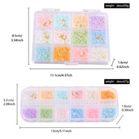 Nouveau 12 grilles/boîte coloré cinq pétales fleur Caviar perles ongles accessoires 3D résine ongles strass bricolage manucure breloques
