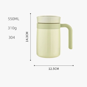 <span class=keywords><strong>Tazza</strong></span> da tè personalizzata da 550ml in acciaio inossidabile isolata SS304 <span class=keywords><strong>tazza</strong></span> <span class=keywords><strong>termica</strong></span> portatile a prova di perdite coperchio da viaggio <span class=keywords><strong>tazza</strong></span> da caffè con manico - Product Image 2