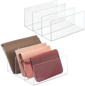 Plastic Purse and Handbag Organizer Closet Storage System for Zipper Tote Bag Purse Pocket Book Organization