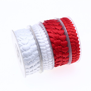 Nastro Decorativo con Motivo a Cuore per Bouquet da Matrimonio, Regalo di San Valentino, Confezione Floreale in Grosgrain - Product Image 3