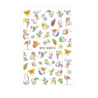 Klein Blue Flaming Fruit 3D Nail Art Tattoo Sticker Nouveau Design Facebook Autocollant Adhésif pour la Beauté des Ongles en Plastique