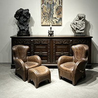 Fauteuil vintage en cuir huilé américain, chaise de selle, fauteuil inclinable individuel haut de gamme pour villa, salon, salle de cigares, club privé