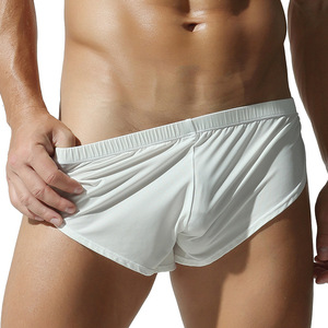 TAUWELL Pantalones Cortos de Boxeador de Seda Helada para Hombre, Transpirables, de Corte Alto Lateral, Pantalones Holgados de Moda, Pantalones Casuales para el Hogar y Dormir - Product Image 1