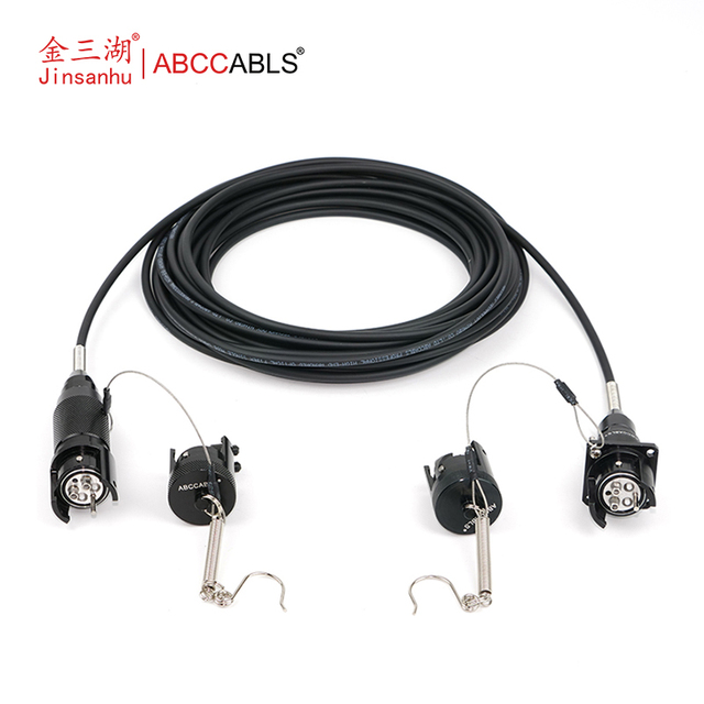 ABCCABLS  4 Core 2 Channel IP65 Waterproof Tactical Fiber Patch Cord Metal Aviation LC Connector Outdoor Stage Optical Cable