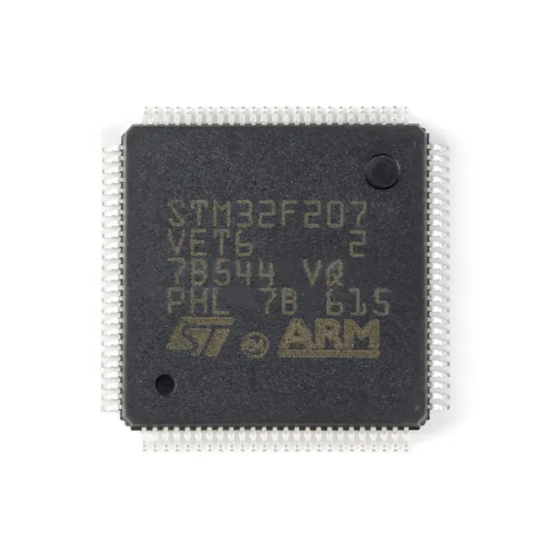 Stm32f207vet6 ไมโครคอนโทรลเลอร์ Ic Mcu 32 บิต 512kb แฟลช 100lqfp อิเล็กทรอนิกส์ Com Ponant Stm32f207 Stm32f207vet6