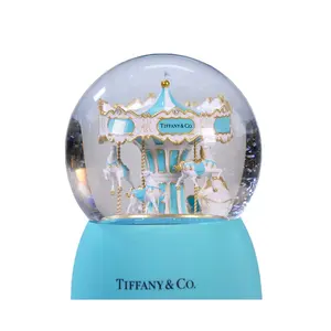 Jiayi caixa de música de globe, bola de neve, girando água, cavalo, menina, presentes de aniversário