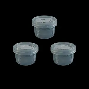 High-quality Plastic Transparent Sample Collection Cup 25ml Disposable Labeled Medical Sputum Container