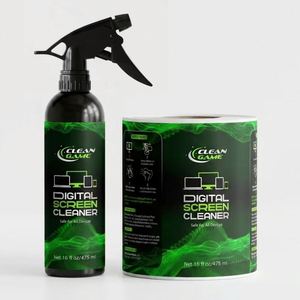 Étiquette autocollante en vinyle BOPP personnalisée, résistante à l'eau, aux produits chimiques et aux UV, pour bouteilles de nettoyant en spray, étiquette d'emballage autocollante - Product Image 1