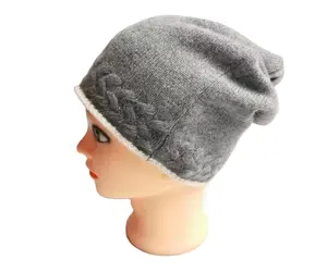 レディースカシミア帽子暖かく快適なウールルーズカスタムビーニー冬編み