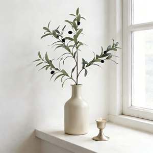 Stelo di <span class=keywords><strong>Foglie</strong></span> d'Ulivo Artificiali Verdi, Ramo Lungo con 8 Frutti, Decorazione Floreale per Casa - Product Image 3