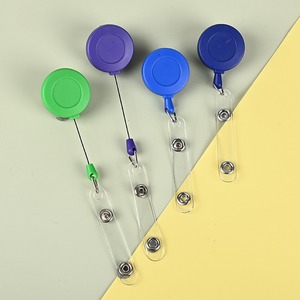 Bobine de badge d'identification <span class=keywords><strong>Yoyo</strong></span> rétractable ronde de 32mm en plastique mat ABS porte-badge avec pince arrière en métal crocodile vente en gros - Product Image 3
