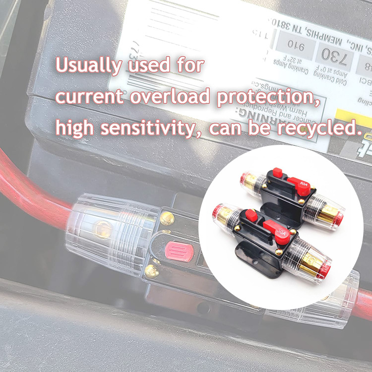 Audio Inline Circuit Breaker Reset Fuse 12V-24V DC