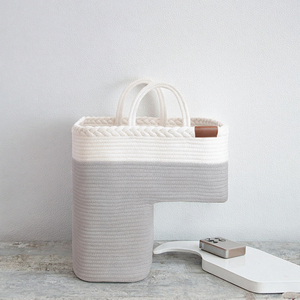 Modern Woven Cotton <b>Rope</b> <b>Storage</b> <b>Baskets</b> Set of 3 with Handles Eco-Friendly Foldable for Multi-Purpose Organization - Product Image 2