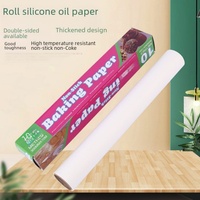 Rouleau de papier cuisson double face antiadhésif en silicone de qualité alimentaire pour barbecue, sandwichs et cuisson du pain