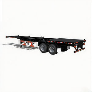 3 Axle Shipping Container Skeleton 40 Foot 45 ft Gooseneck Skeletal Chassis Semi Truck <b>Trailer</b> - Product Image 1