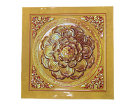 Panneaux de plafond en aluminium pour temple bouddhiste oriental, motif floral en feuille d'or, pour décoration de plafond en aluminium de sanctuaire traditionnel