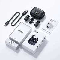 T1 Mini changeur de voix de microphone Lavalier sans fil à suppression de bruit avec étui de charge à affichage numérique pour TikTok YouTube