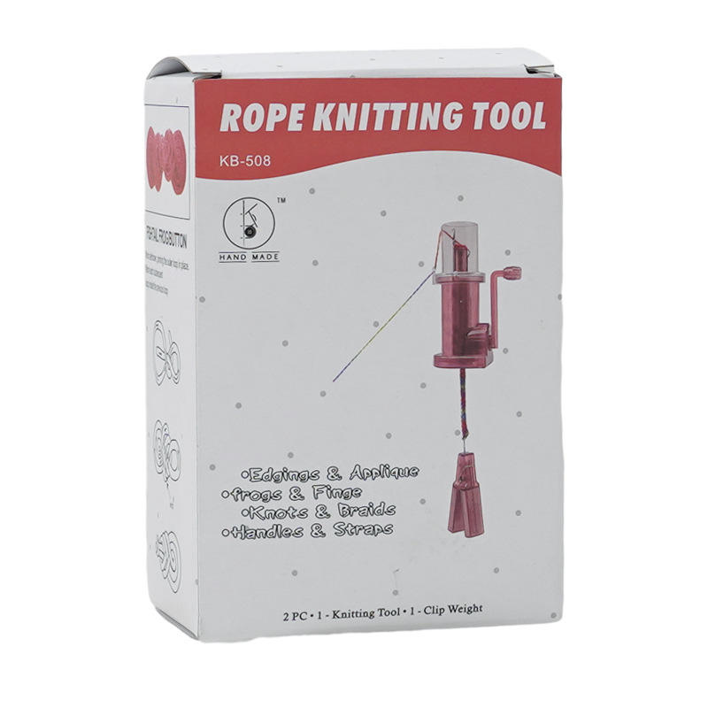 Máquina para hacer cuerdas rojas tejidas a mano (instrucciones en inglés)