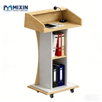 Pupitre d'école robuste en MDF pour événements, mobilier écologique pour auditorium, table de conférence moderne avec rangement pour supports pédagogiques