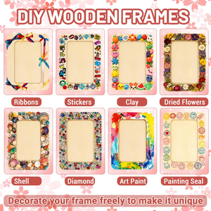 Lot de 24 cadres <span class=keywords><strong>photo</strong></span> <span class=keywords><strong>en</strong></span> bois massif non finis, adaptés aux photos de 4*6 pouces, cadres <span class=keywords><strong>en</strong></span> bois vierges pour la peinture, la gravure, la décoration, cadeau - Product Image 4